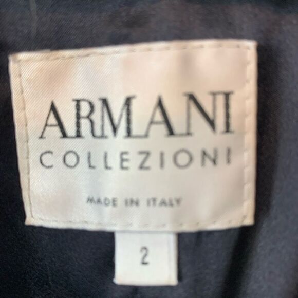 Armani Collezioni Blue pinstriped peplum jacket size 2 - Picture 3 of 11